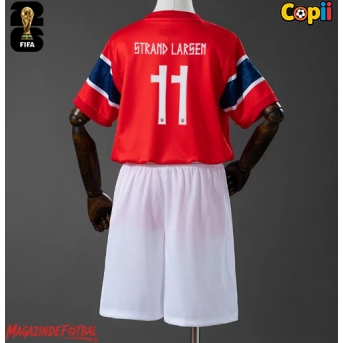 Norvegia Jorgen Strand Larsen #11 Echipament de Fotbal Replică Mondial 2026 Copii Acasa (+ Șorturi)